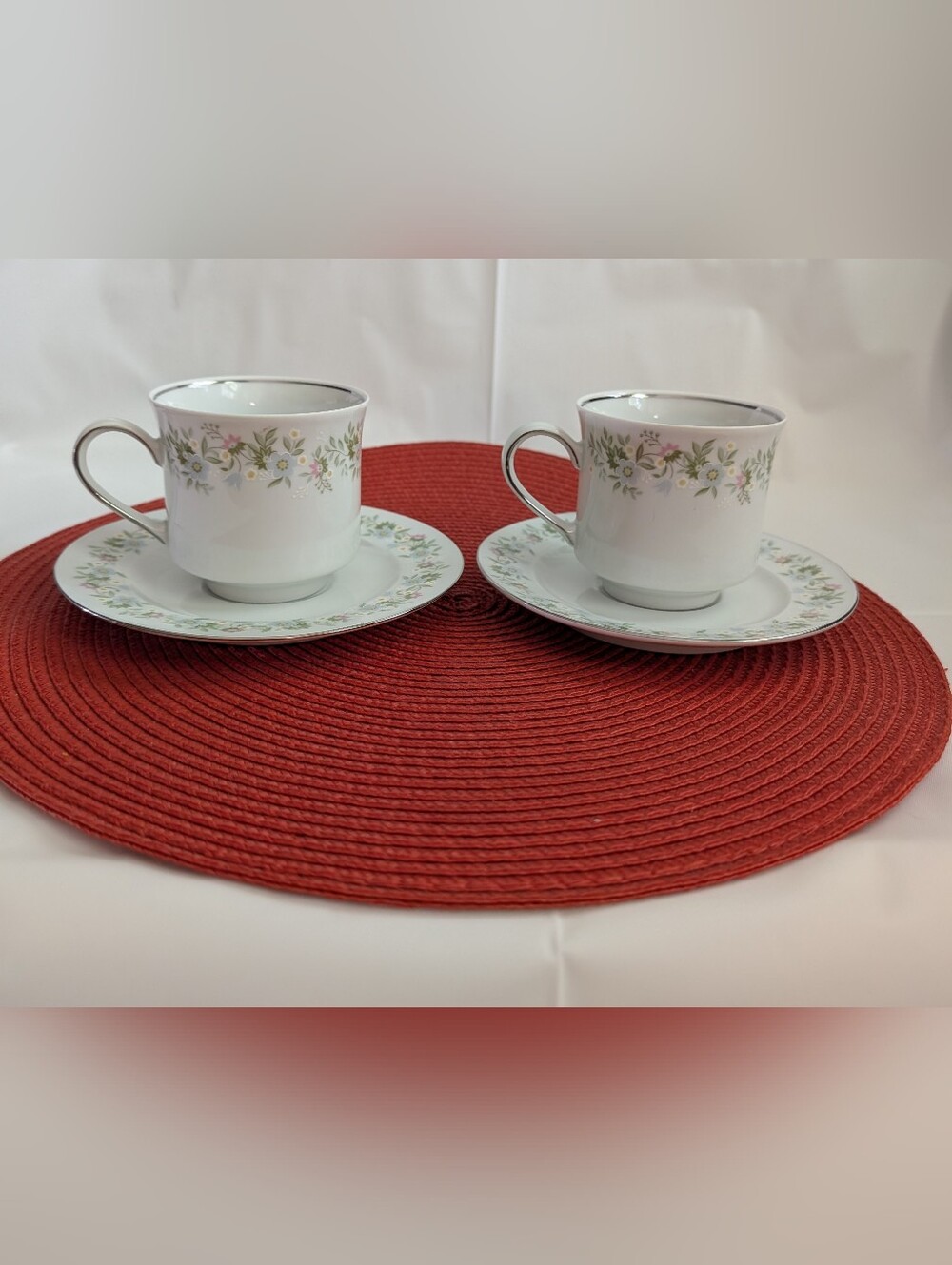 Johann Haviland Bavaria Germany Vintage Floral Cup & Saucer Set (2 Sets)